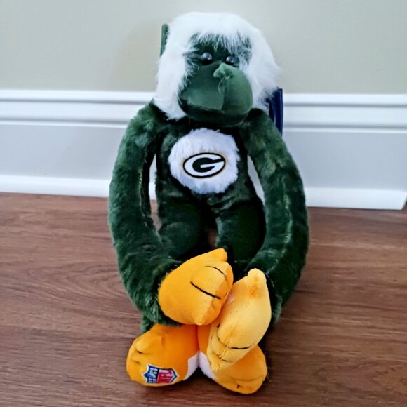 NEW Forever Collectibles NFL Green Bay Packers Rally Monkey Hanging Plush Hug - Picture 1 of 8